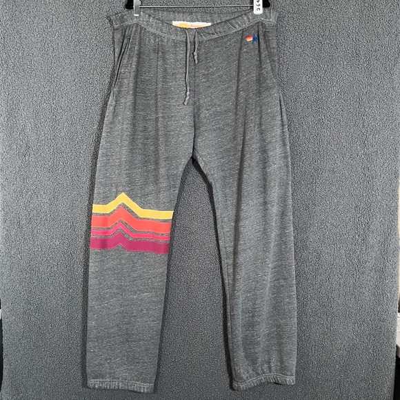 Aviator Nation 4 Stripe Joggers Sweatpants - Men's Size L - Gray - Picture 1 of 9